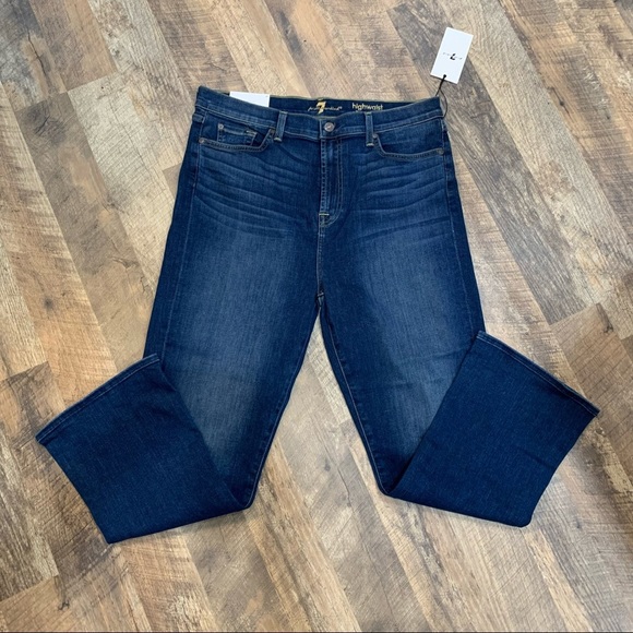 NWT 7 For All Mankind High Waisted Slim Kick Flare Jeans - Picture 2 of 10